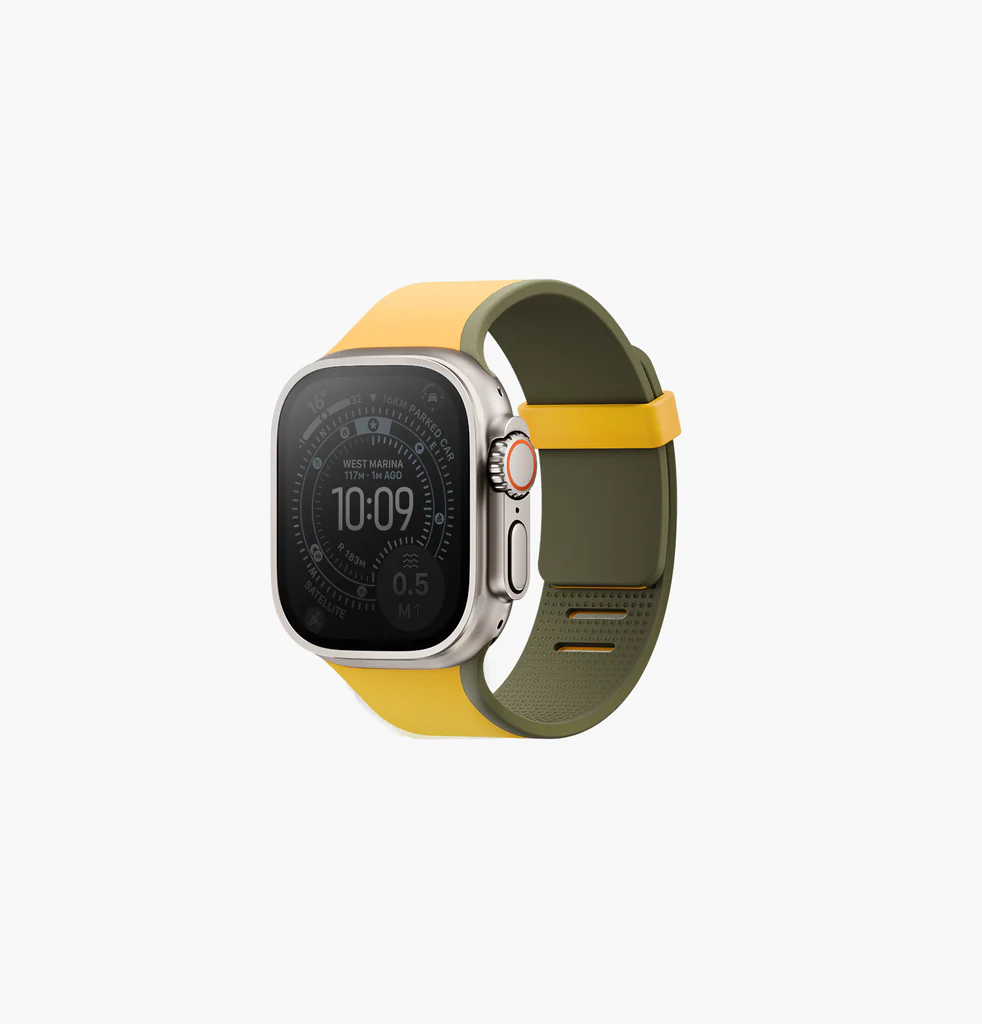 UNIQ Revix IV Reversible Magnetic Apple Watch Strap 49|46|45|44MM, Yellow|Deep Forest