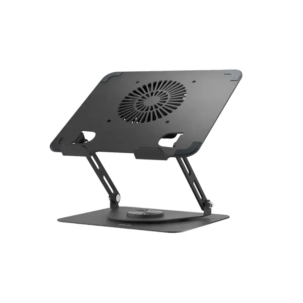 Green Lion Adjustable Laptop Stand with Cooling Fan, Black