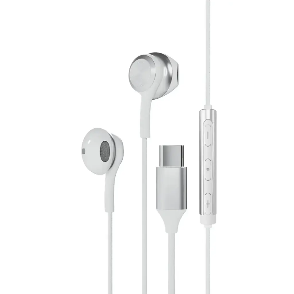Powerology Type-C Mono Lace High-Fidelity Earphones, White
