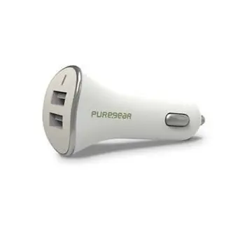 PureGear Universal Rapid Dual USB 4.8AMP Car Charger White