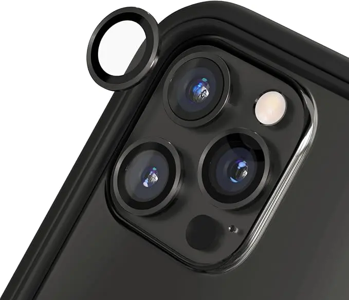 MRYES  iPhone 12 Pro Camera Lens Protector Aluminiuam Pure Black