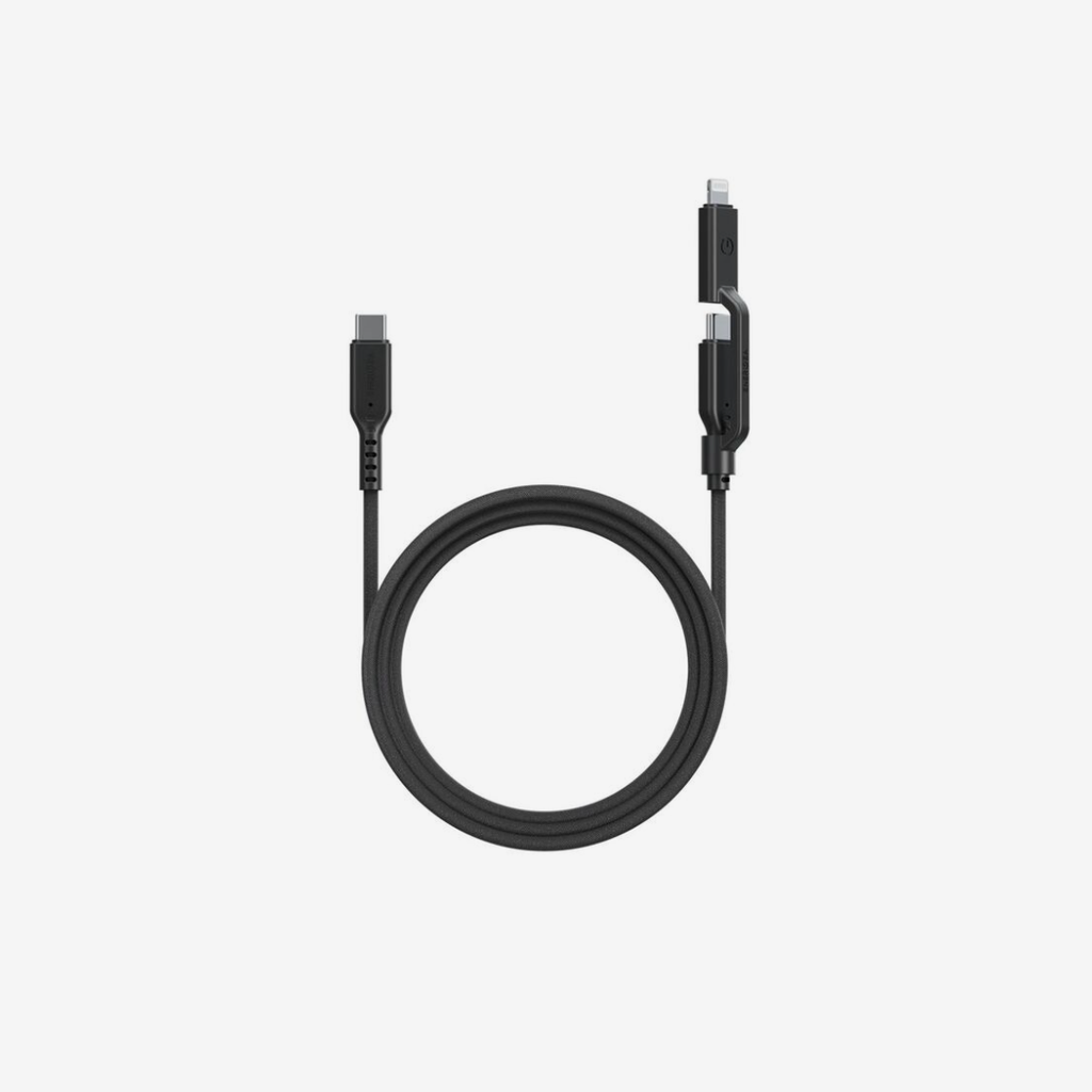 Energea Flow Duo 240W 1.5M USB-C to USB-C/ Lightning Cable, Black