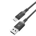 Powerology 2M USB-A to USB-C Cable, Dark Grey