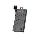Powerology 2M 6AC 2990W Power Strip, Black