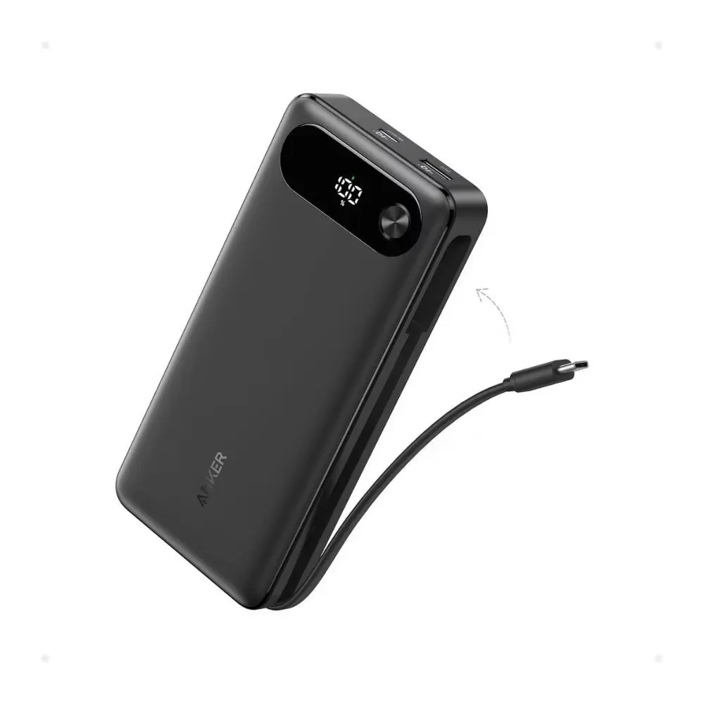 Anker 20K 65W Two Way Power with Built-In Cable, Black