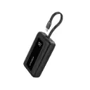 Anker Zolo Power Bank 10K 30W Built in C to C Cable, Black