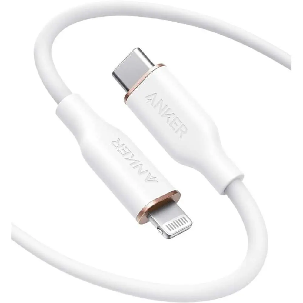 Anker 3ft 100W Powerline III Flow USB-C to USB-C Cable, White