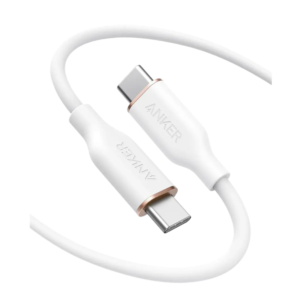 Anker 3ft 100W Powerline III Flow USB-C to USB-C Cable, White