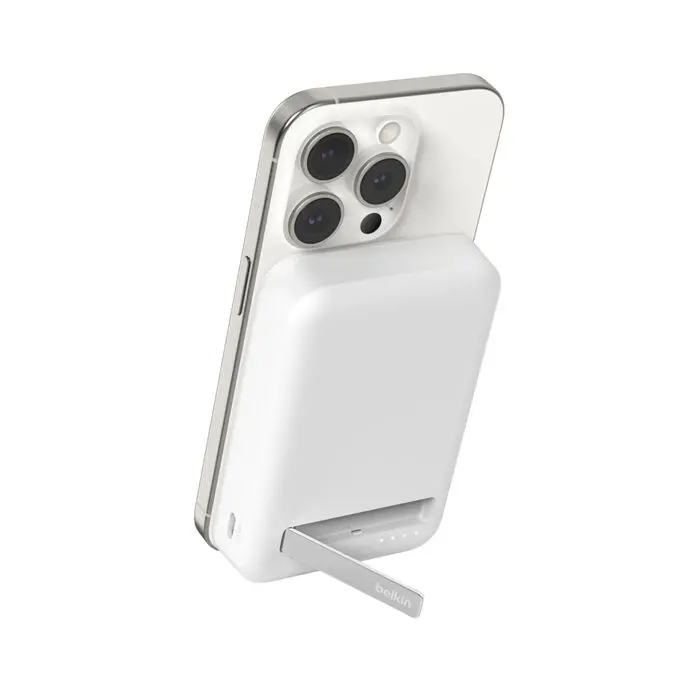 [BL-PB-QI2MAGNETIC-10000C-WHT] شاحن محمول بوست تشارج كيو 2 مغناطيسي لاسلكي بقدرة 15 واط وسعة 10000 من بلكين - لون أبيض