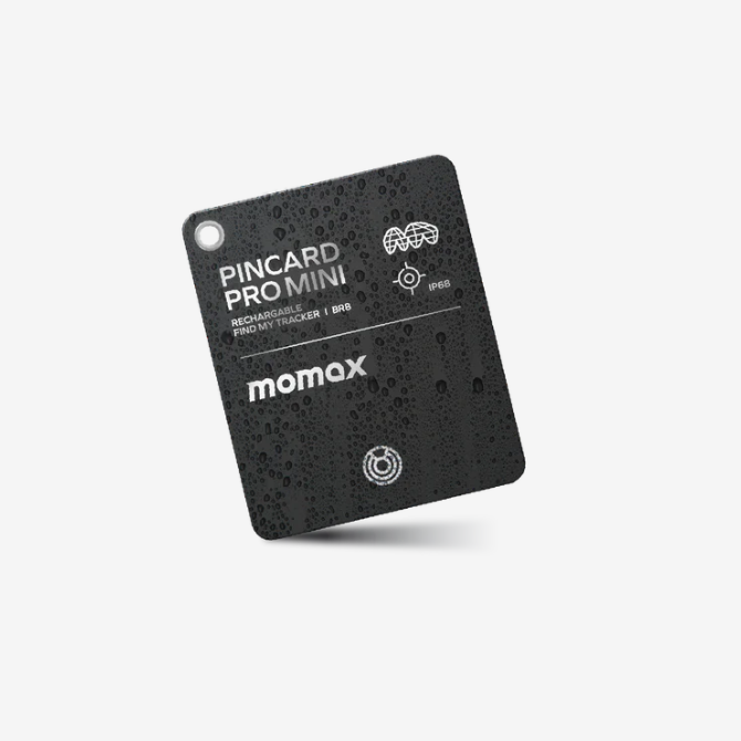 [BR8D] Momax Minicard Pro Mini Find My Tracker with Wireless Charging BR8, Black