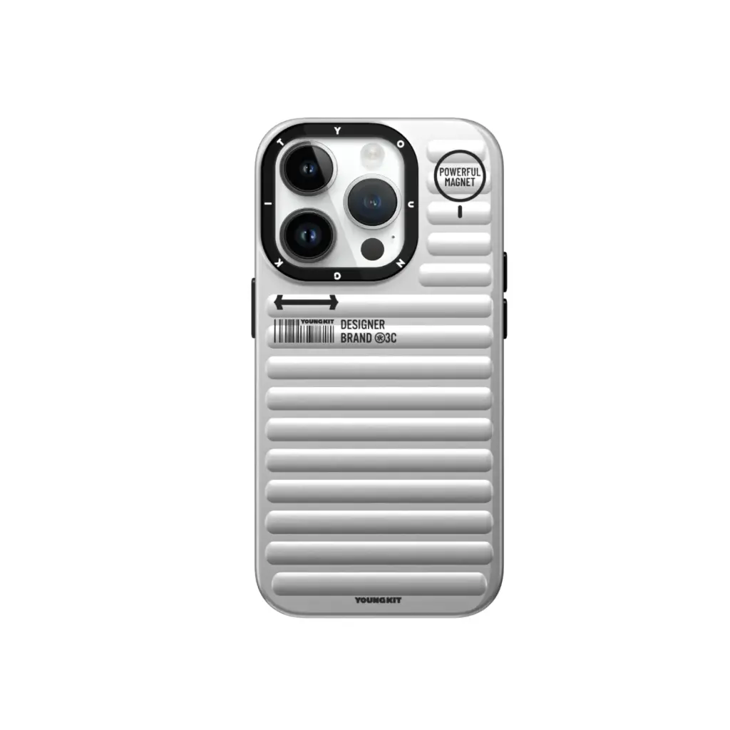 [BSCX004-15PSL] YOUNGKIT IPHONE 15 PRO MAGSAFE TRUE COLOR LUGGAGE, SILVER