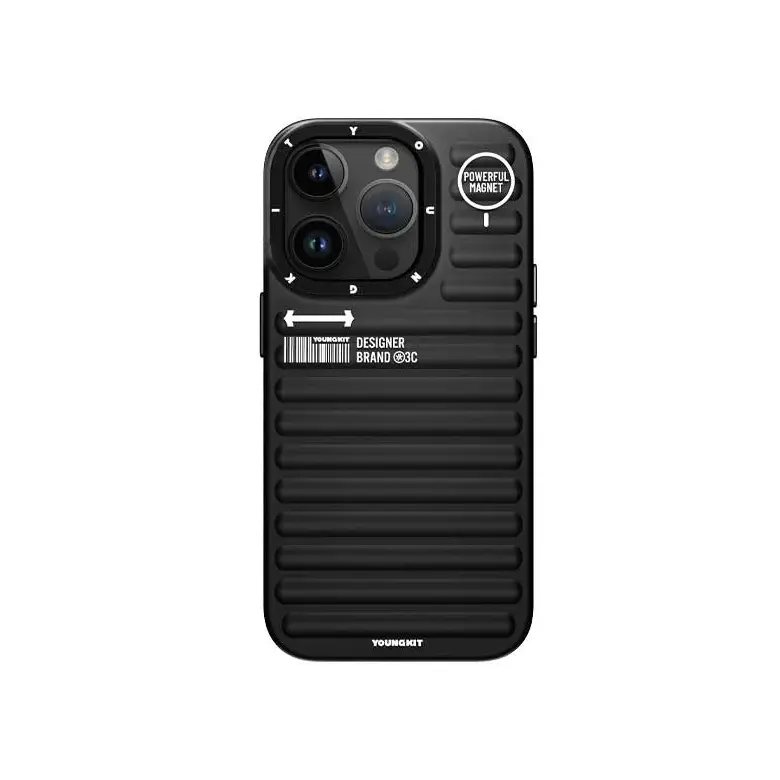 [BSCX006] غطاء حماية ماج سيف ترو كولر لجاج لهاتف آيفون 15 برو من يونج كيت - لون أسود