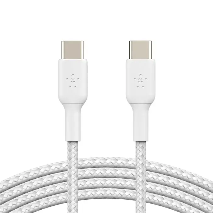 [CAB004BT1MWH] BELKIN 1M BOOSTCHARGE Braided USB-C to USB-C Cable White