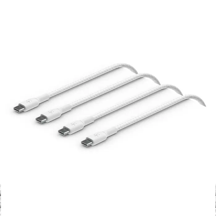 [CAB004BT1MWH2PK] Belkin 1M BoostCharge USB-C to USB-C Cable (2 Pack), White
