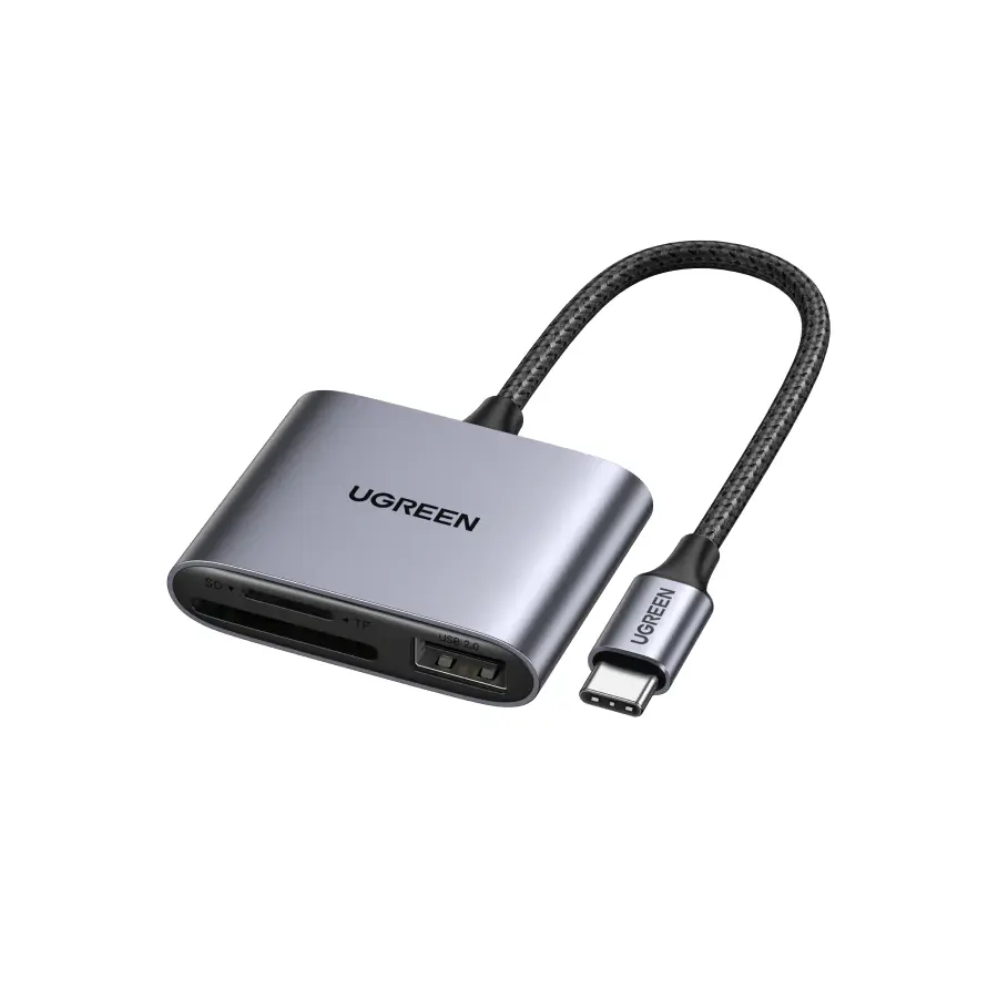 [CM401] قارئ بطاقات الذاكرة UGREEN USB-C إلى SD/TF