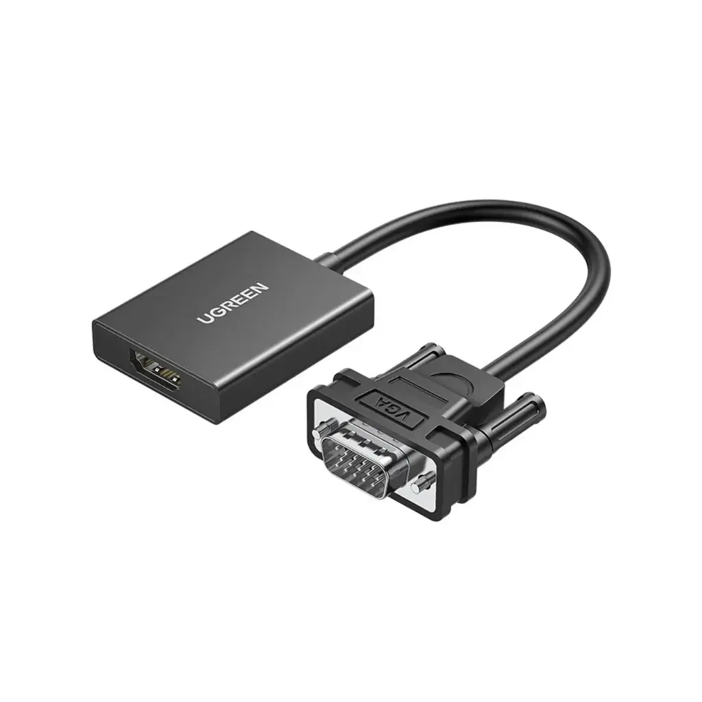[CM513] UGREEN VGA Male to HDMI Female Converter, Black