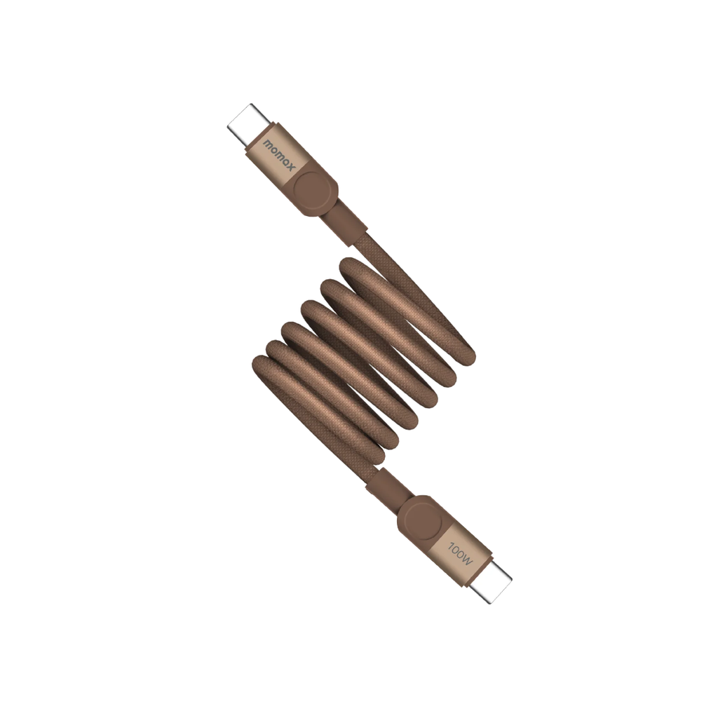 [DC60L2] Momax Mag.Link 1m 60W USB-C to USB-C Magnetic Cable, Desert