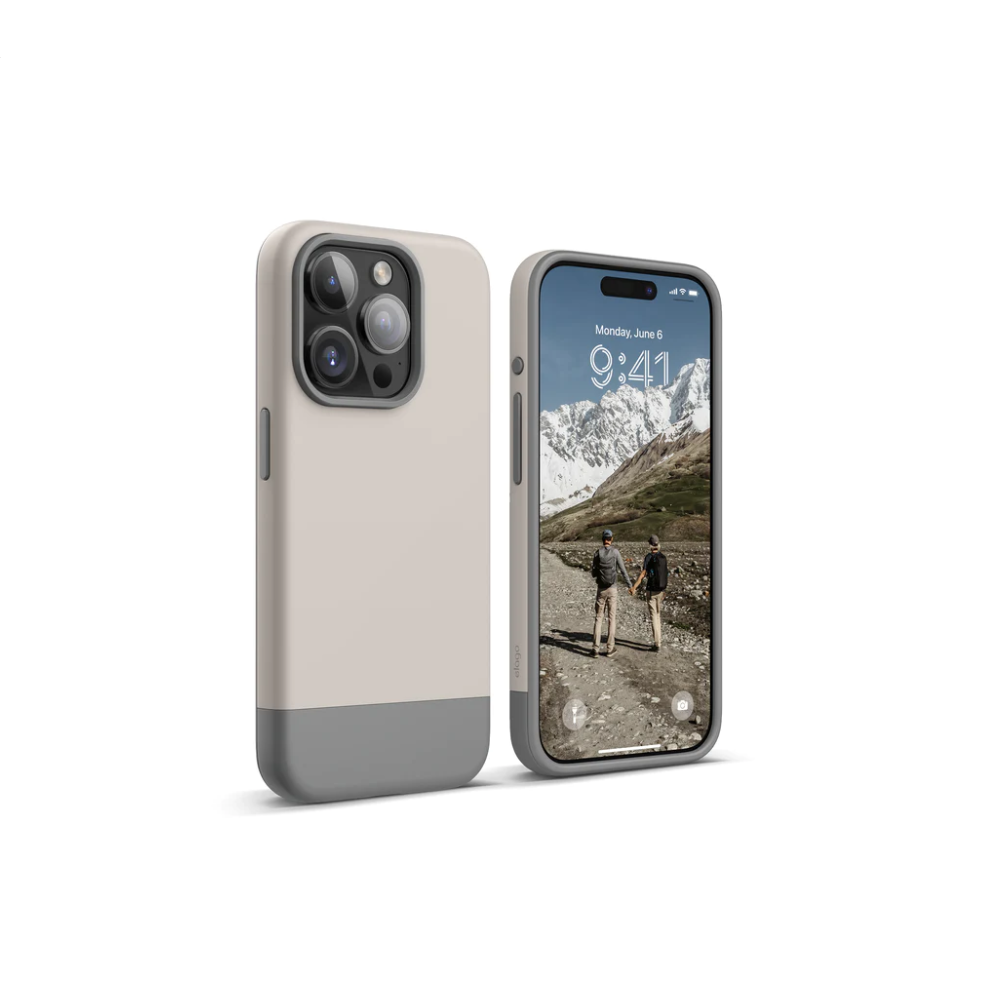 [ES15MSGL61PRO-STMGY] Elago iPhone 15 Pro Magnetic Glide, Stone|Dark Gray