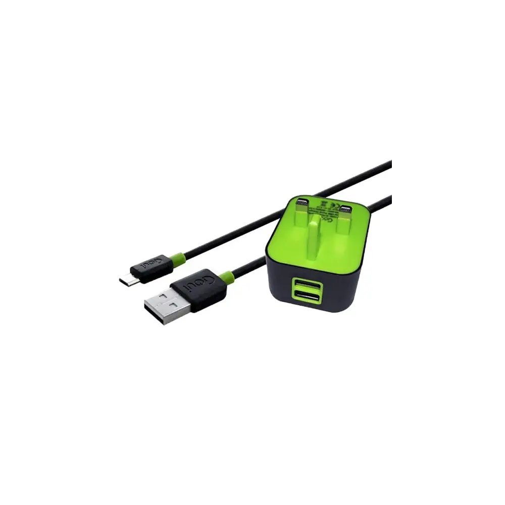 [G-TC2USB-01K-BK] Goui Spot UK Dual USB Wall Charger Black