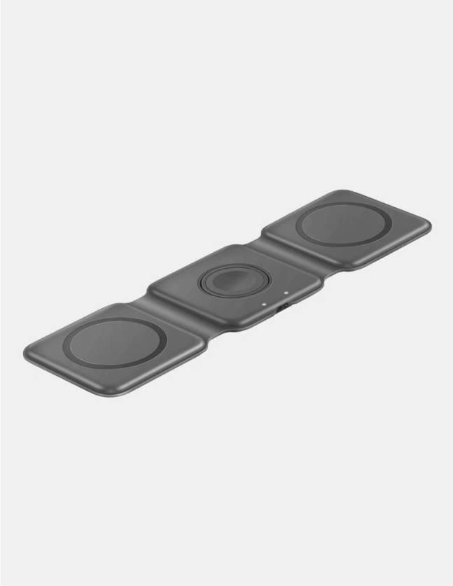 [GM-TRI-GRY] Bazic GoMag Trio 3-in-1 Wireless Charging Pad, Gray