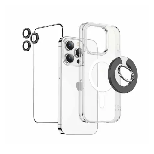 [GM4IN1P15PCL] Green Lion iPhone 15 Pro 4 in 1 Protection Pack, Clear