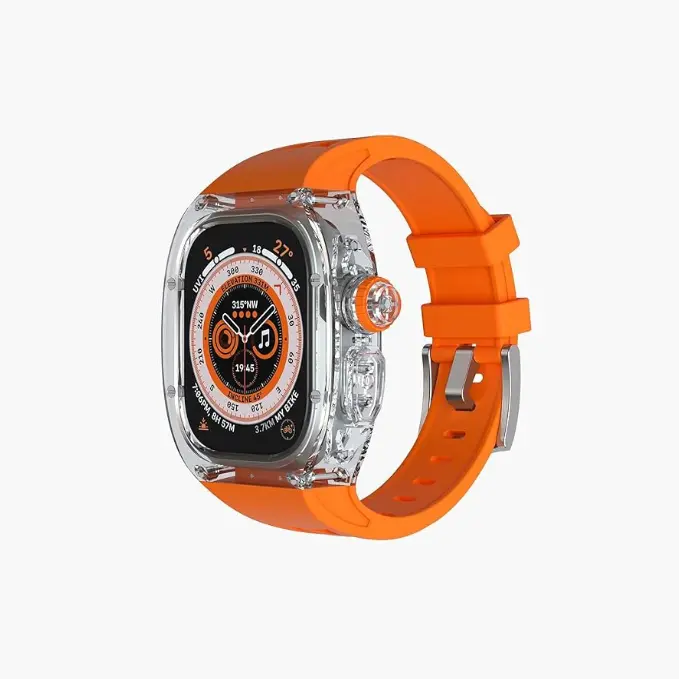 [GNLARPY49MTOG] Green Lion Apple Watch Ultra 49MM La Royal, Transparent/Orange