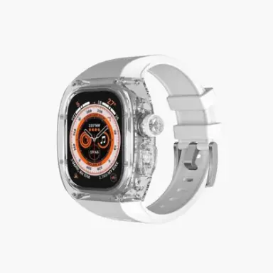 [GNLARPY49MTWH] Green Lion Apple Watch Ultra 49MM La Royal, Transparent/White
