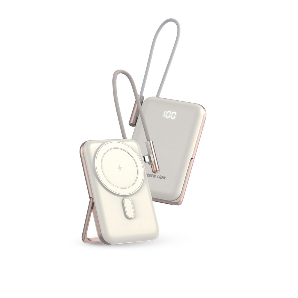 [GNMTMAGPBBG] Green Lion 10K Monte Carlo MagSafe Power Bank, Beige