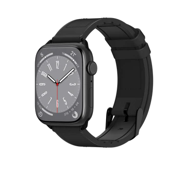 [GS-107-214-274-11] SwitchEasy Apple Watch 42|44|45|49mm Hybrid Leather Watch Band, Black
