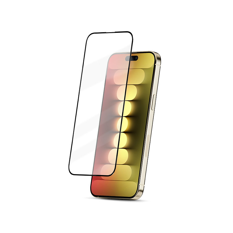 [HTG-F15P8481] زجاج مقوى ديفيندر بغطاء كامل لآيفون 15 برو من هايفن - لون شفاف