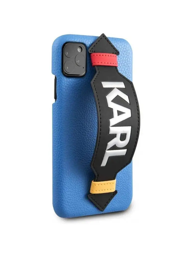 [KL58HDAWBL] Karl iPhone 11 Pro Lagerfeld PU Hard Case with Strap Blue