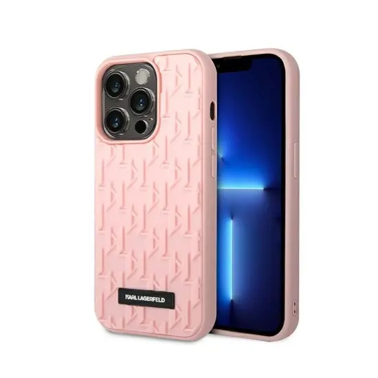 [KLHCP14LRUPKLPP] Karl iPhone 14 Pro 3D Monogram Hard Case, Pink