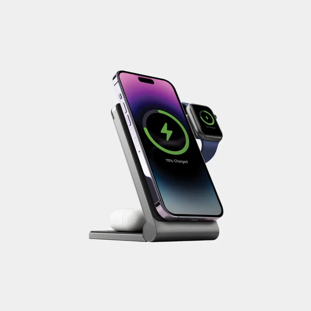 [MAG-TRIO-GUN] Energea MagTrio 3-in1 Magnetic Wireless Charger, Gunmetal