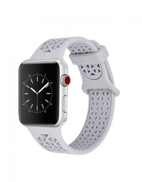 [MP2718] حزام رياضي سيليكون رمادي فاتح لـ Apple Watch 38/40 مم من More.Plus