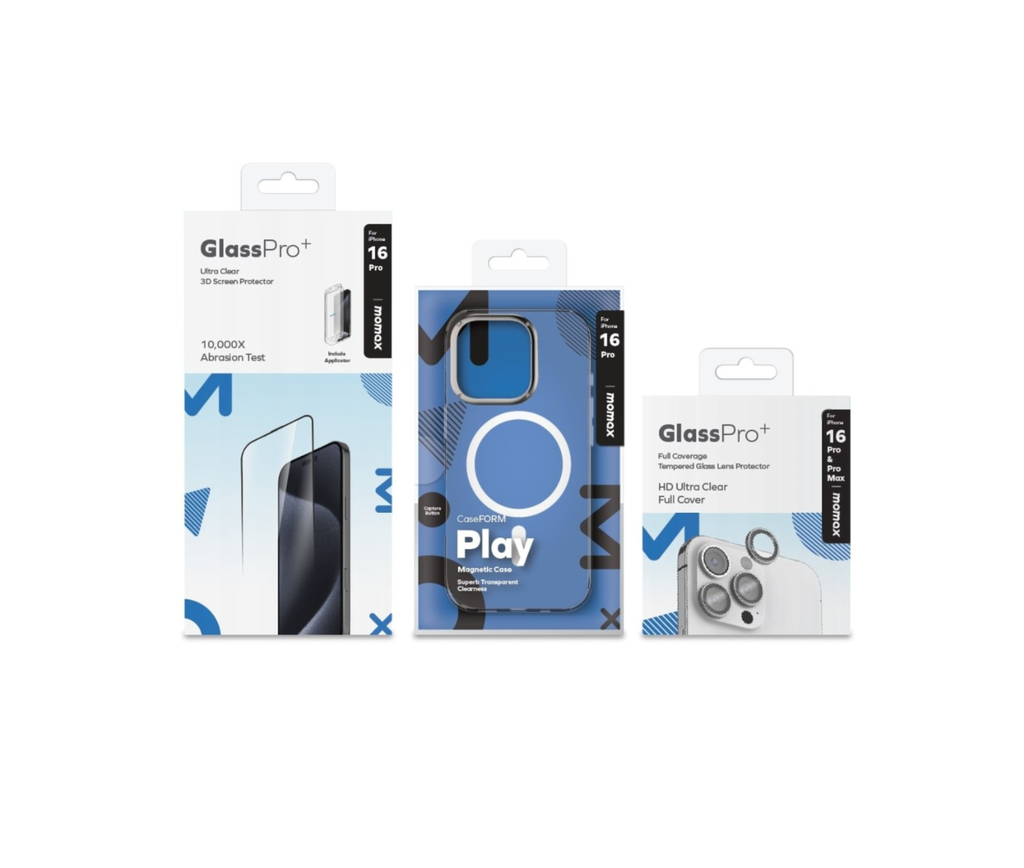 [MXAP24MTGS] Momax iPhone 16 Pro Protection Bundle