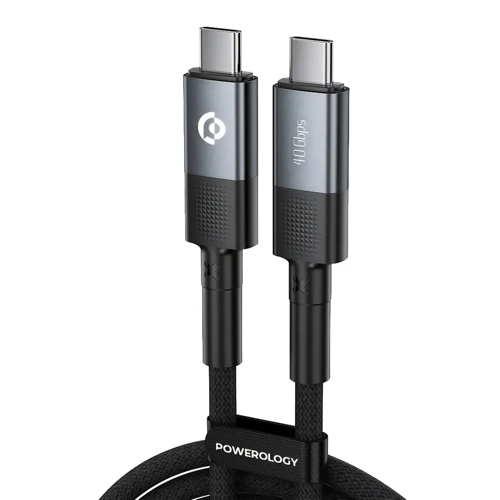 [PCAB009-GY] Powerology 2M 240W USB4 USB-C to USB-C Cable, Grey