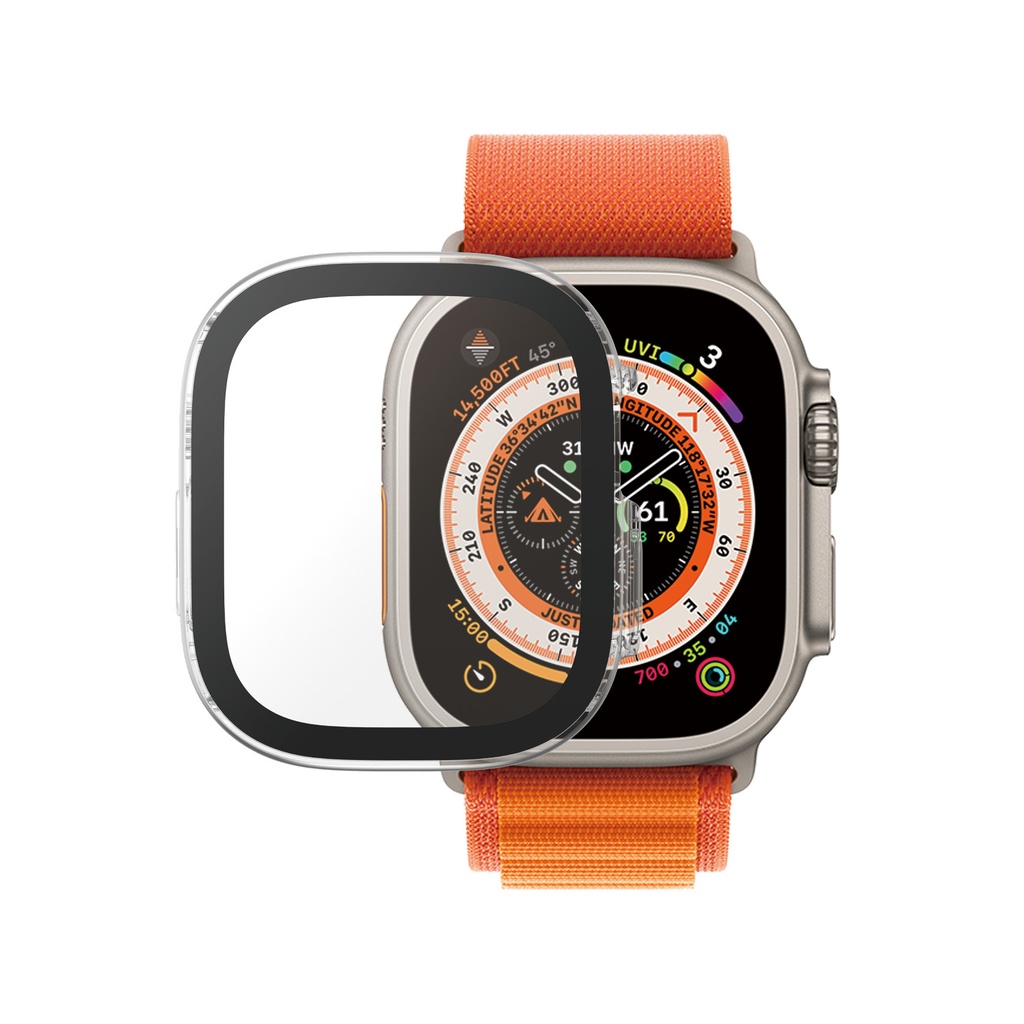 [PG-3688] واقي شاشة زجاج مقوى لساعة أبل ألترا من بانزر جلاس - لون شفاف