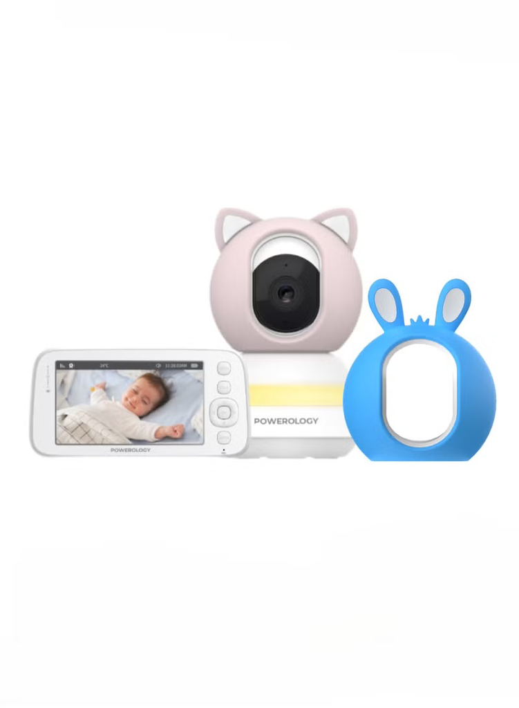 [PSM003] Powerology Baby Smart Home Camera with Built-in Lullabies, Blue and Pink