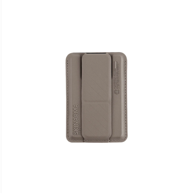 [SK-KADO-GLDGLD] SKINARMA KADO MAG SAFE CARD HOLDER WITH GRPSTAND, GOLD/GOLD