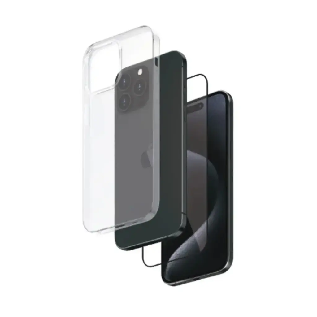[SM15PRBNCL] Smartix iPhone 15 Pro Premium Bundle Glass + Case