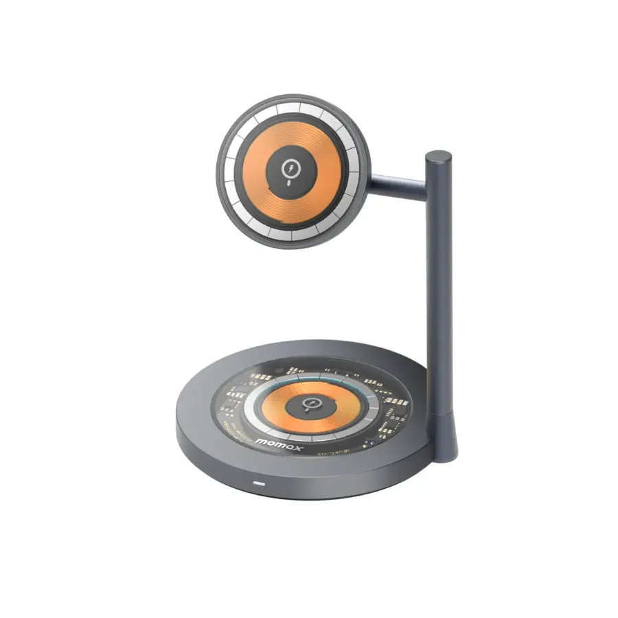 [UD23E] Momax Q.Mag Dual 2 15W Dual Magnetic Wireless Charger, Gray