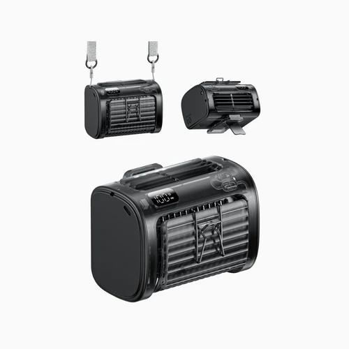 [UH01-TBLK] Aecooly Waist Clip Fan, Transparent Black