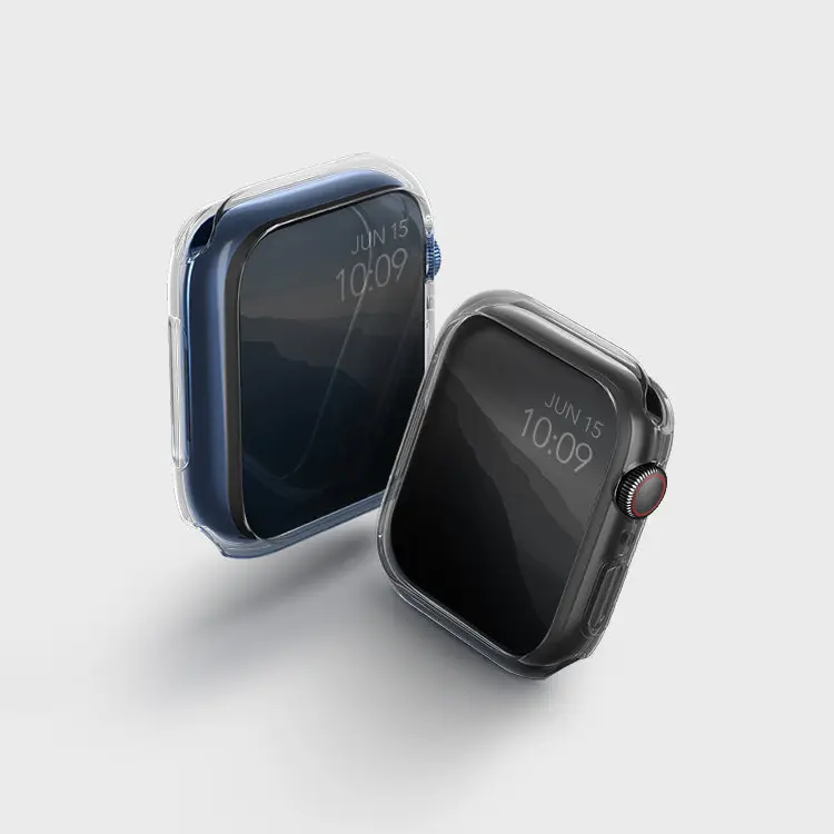 [UNIQ-41MM-GLSDUALPK] UNIQ GLASE APPLE WATCH CASE DUAL PACK 41MM - CLEAR/ SMOKE