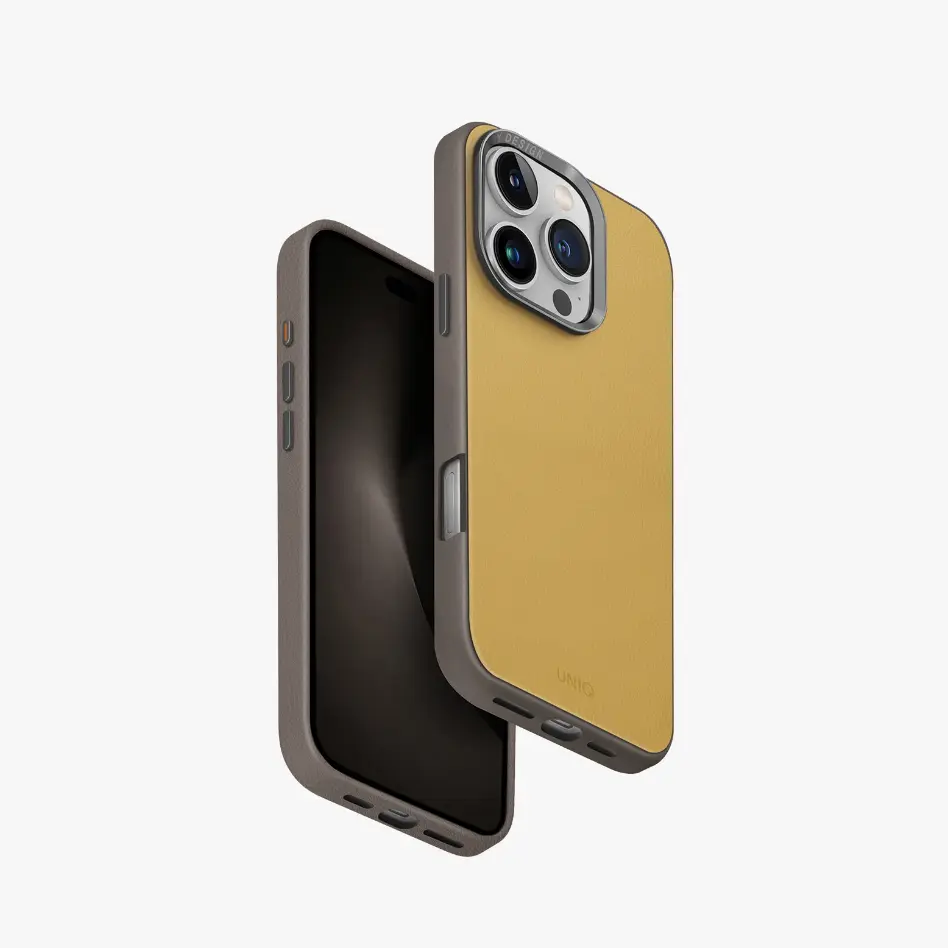 [UNIQ-IP6.3(2024)-LDSCYELFGRY] UNIQ LYDEN DS IPHONE 16 PRO, YELLOW/FLINT GREY