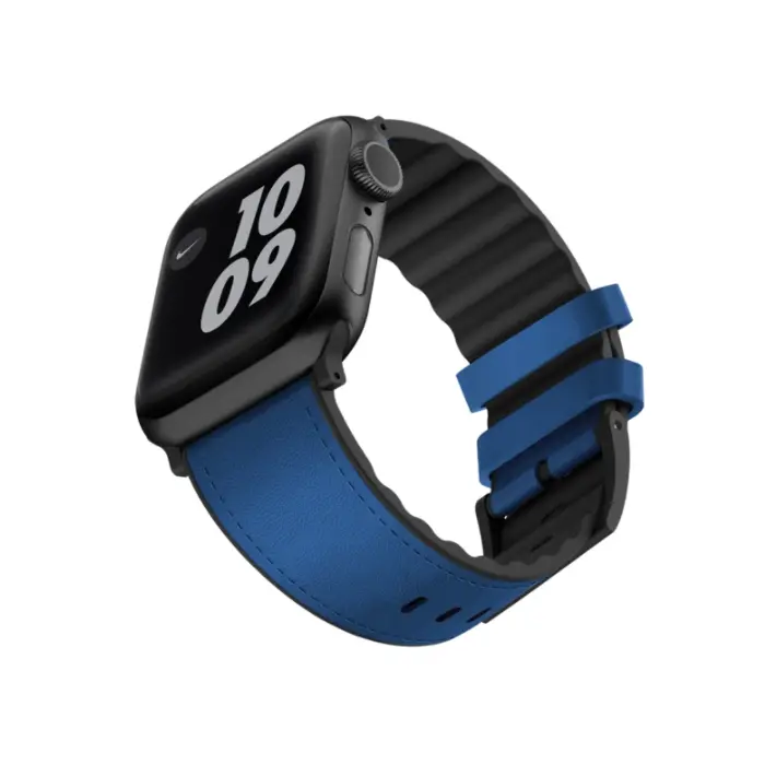 [VIVA-VTXLEA-BLU44] Viva Madrid Apple Watch 44mm Ventrux Leather Strap Eventide Blue