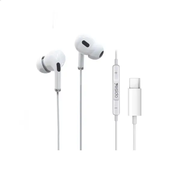 [YH35] Yesido YH35 Heavy Bass Earphone with Type-C Connector, White