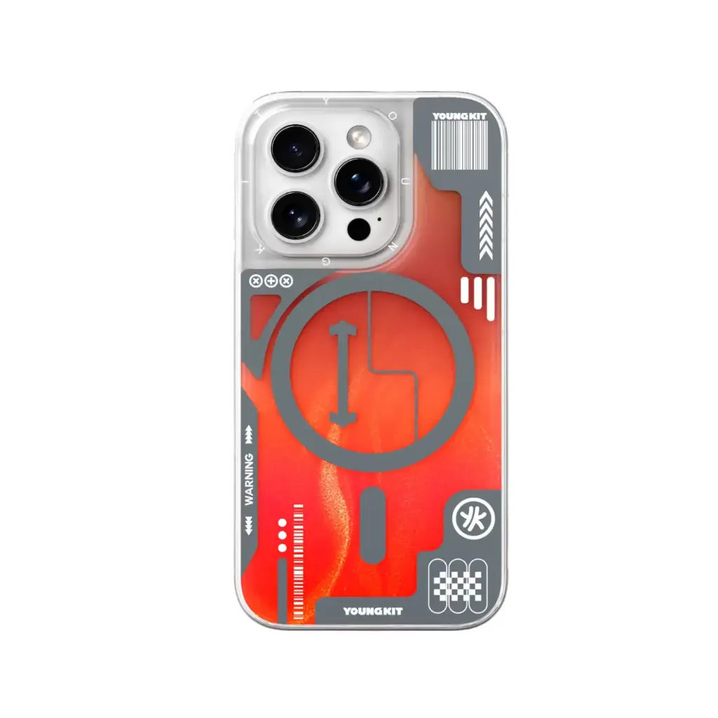 [YHCX002-15POR] YOUNGKIT IPHONE 15 PRO MAGSAFE GALACTIC QUICKSAND, ORANGE