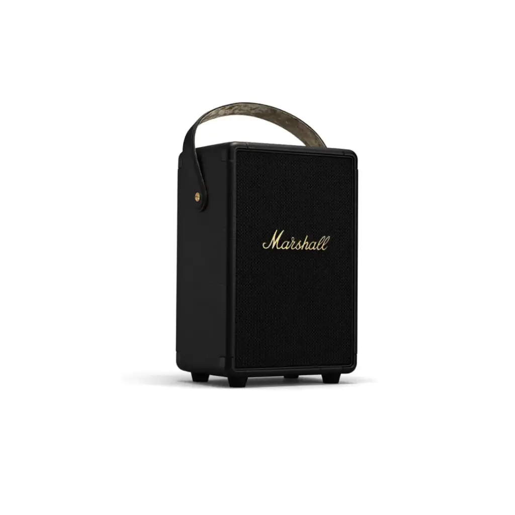 [TUFTON-BK] Marshall Tufton Compact Portable Wireless Speaker, Black/Brass