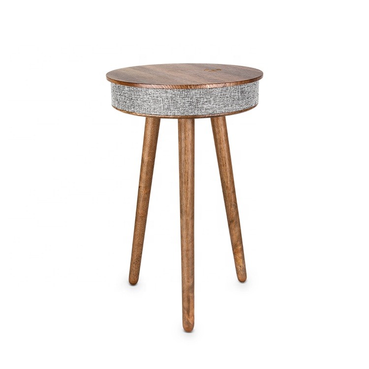 [YUNCUBE-02-10W-BRN] Yun Cube 2 Bluetooth Tea Table Speaker with 10W Wireless Charging Brown