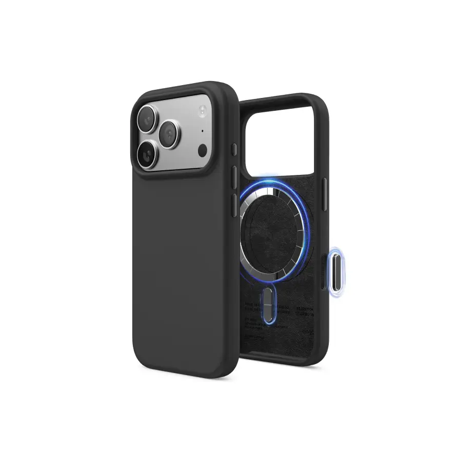 [ES17MSSC63PRO-BK] Elago iPhone 17 Pro Magnetic Silicone Case, Black